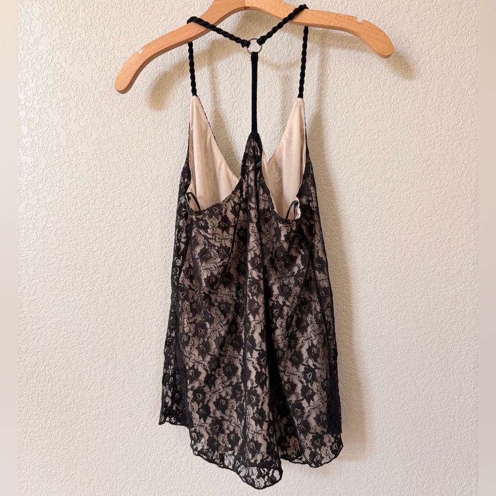 Nine Bird Black Lace Cord Strapy Razorback Dressy Shirt Size M NWT from Buckle - Picture 5 of 10
